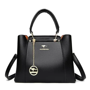Fashion Women Soft PU Leather Handle Handbag Designer Shoulder Crossbody Bag Ladies Large Capacity Shopping Messenger Tote Bag